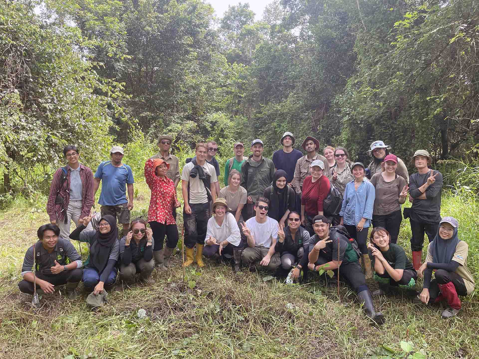 Royal Holloway Field Course students at a Regrow Borneo site